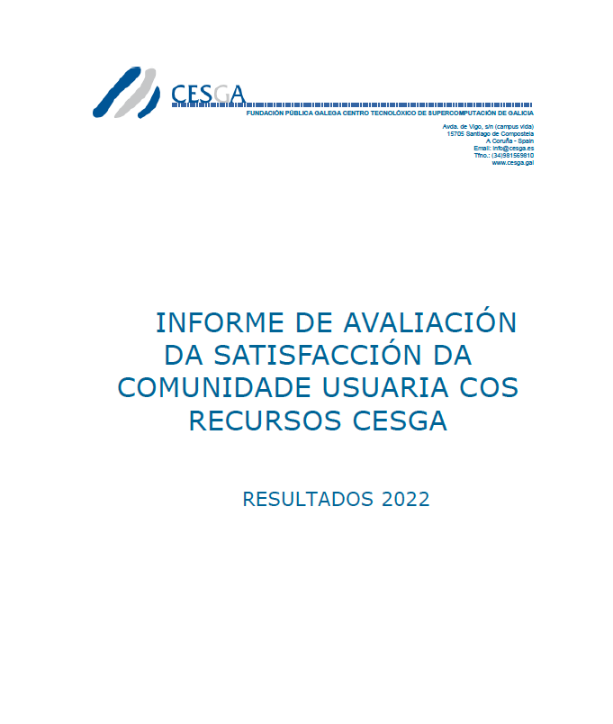 CESGA Informe Satisfacción Usuarios 2022